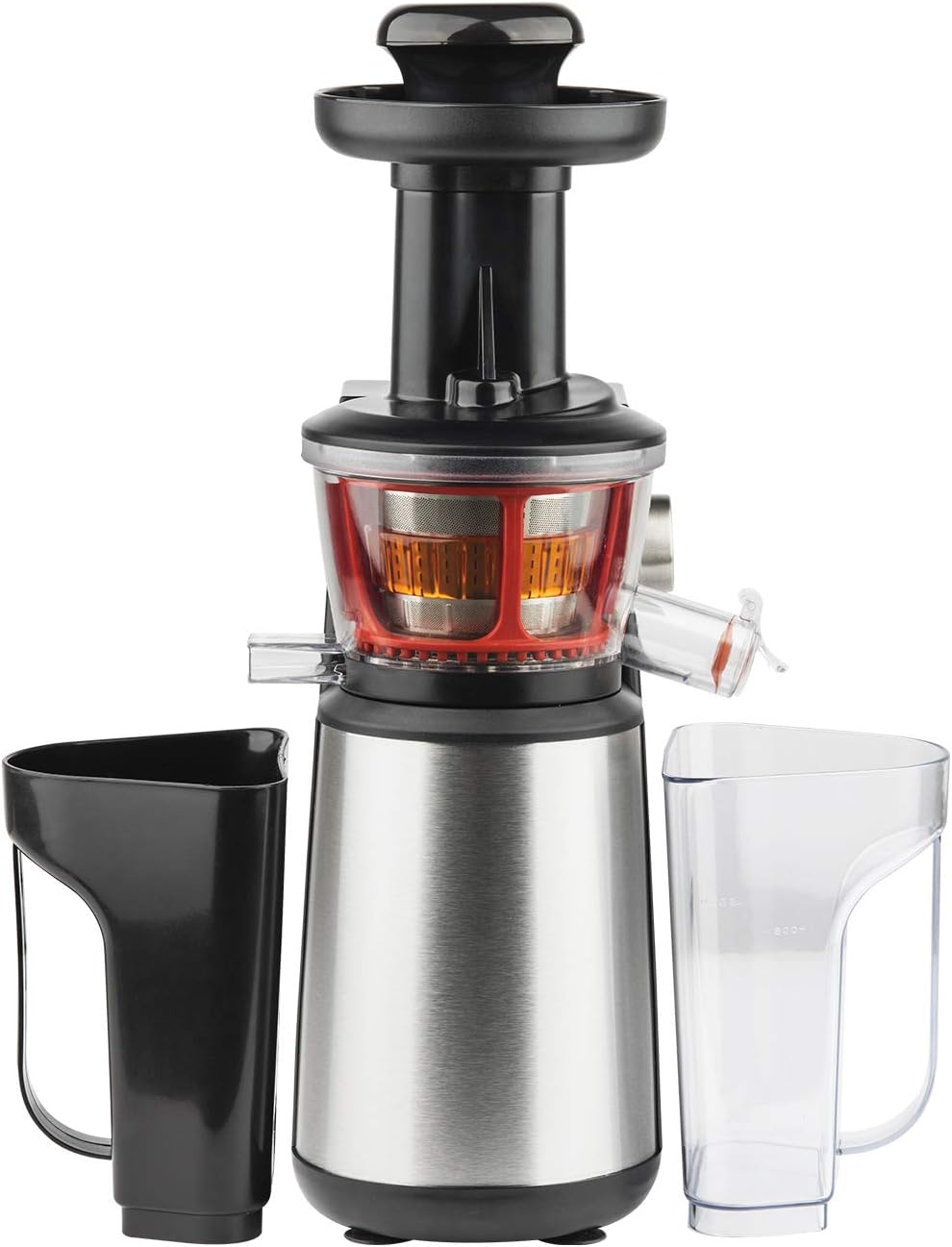Extracteur de Jus de Fruits et Légumes vertical GSX24 H.Koenig Centrifugeuse Vitamin + sans BPA - 82 mm Large Bouche - 3 tamis pour jus fin ou épais et sorbet - Pression douce - 50 tours 400 W