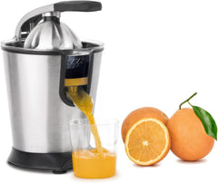 H.Koenig AGR80 160W Professional Electric Citrus Juicer Stainless Steel Lever and Filter Drip Free BPA Free Dishwasher Safe Parts