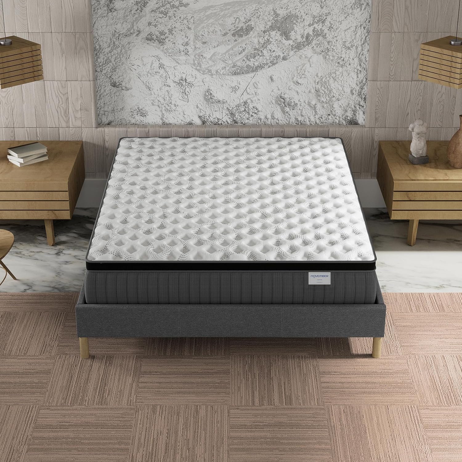 November Elekctra Mattress 120 x 190 cm Hybrid: Pocket Springs+Memory Foam Thickness 30 cm Perfect Tonic Support & Sleeping Independence Sanitized Label (Anti-Bacterial/Dust Mite)