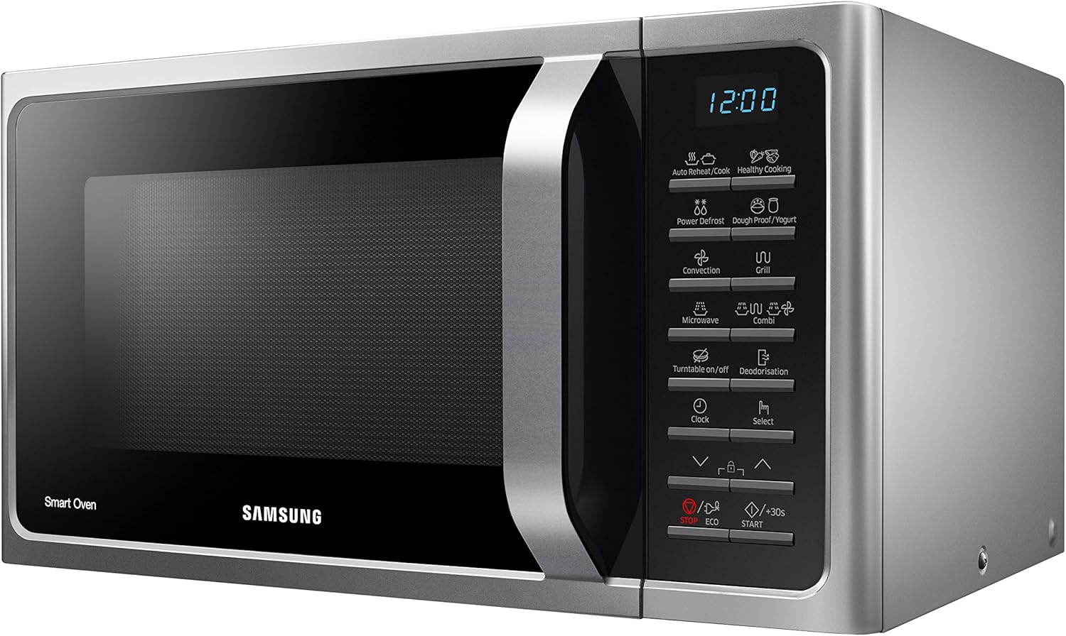Samsung MC28H5015CS Micro-ondes Combiné, SmartOven, 900 W, Grill 1500 W, 28 L, 51,7 x 31 x 47,6 cm, Argent