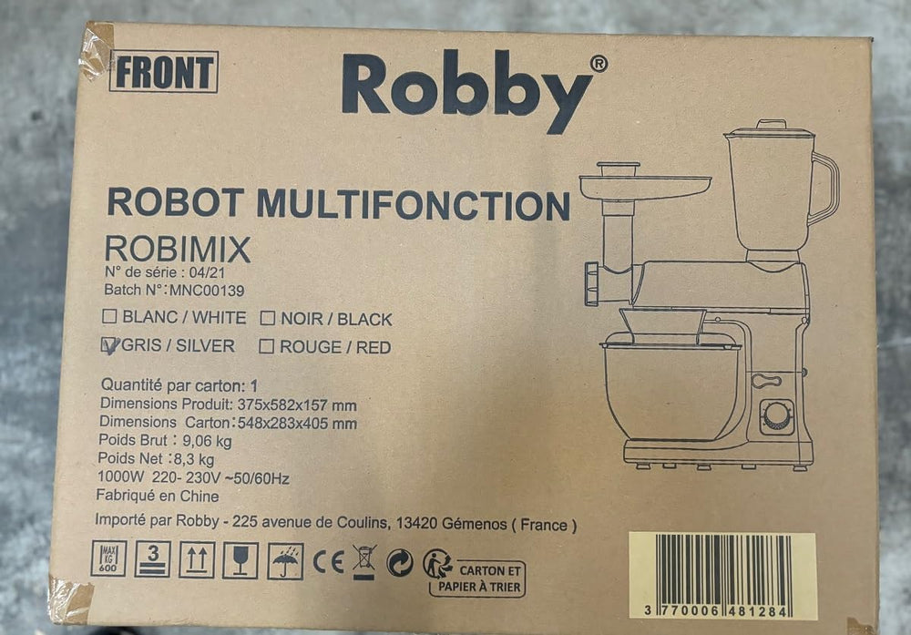 Robot Multifonctions 5l 1000w Noir Avec Hachoir Et Blender 1,5l En Verre - ROBIMIX NOIR