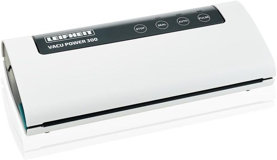 Leifheit Machine de mise sous vide alimentaire Vacu Power 500, appareil pour emballage sous vide + 10 sacs sous vide alimentaire (20 x 30 cm)