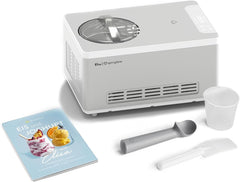 SPRINGLANE Sorbetière et yaourtière Elisa 2,0 L avec compresseur auto-refroidissant 180 W (Argent, avec accessoires)