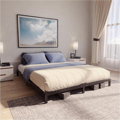 Dreamzie Cadre de Lit 160x200 avec Sommier - Sommier 160x200 avec Pieds - Hauteur de 35 cm - Structure Solide, Assemblage Facile et Espace de Rangement