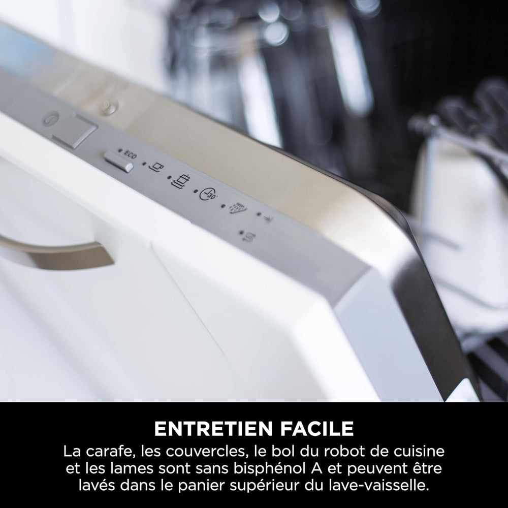 Ninja Detect Power Blender Processor Pro 3-en-1, mixeur 1200W, bol à mélanger, lame malaxeur, gobelet individuel, récipient, pétrir, mixer, hacher et mélanger, noir, TB401EU