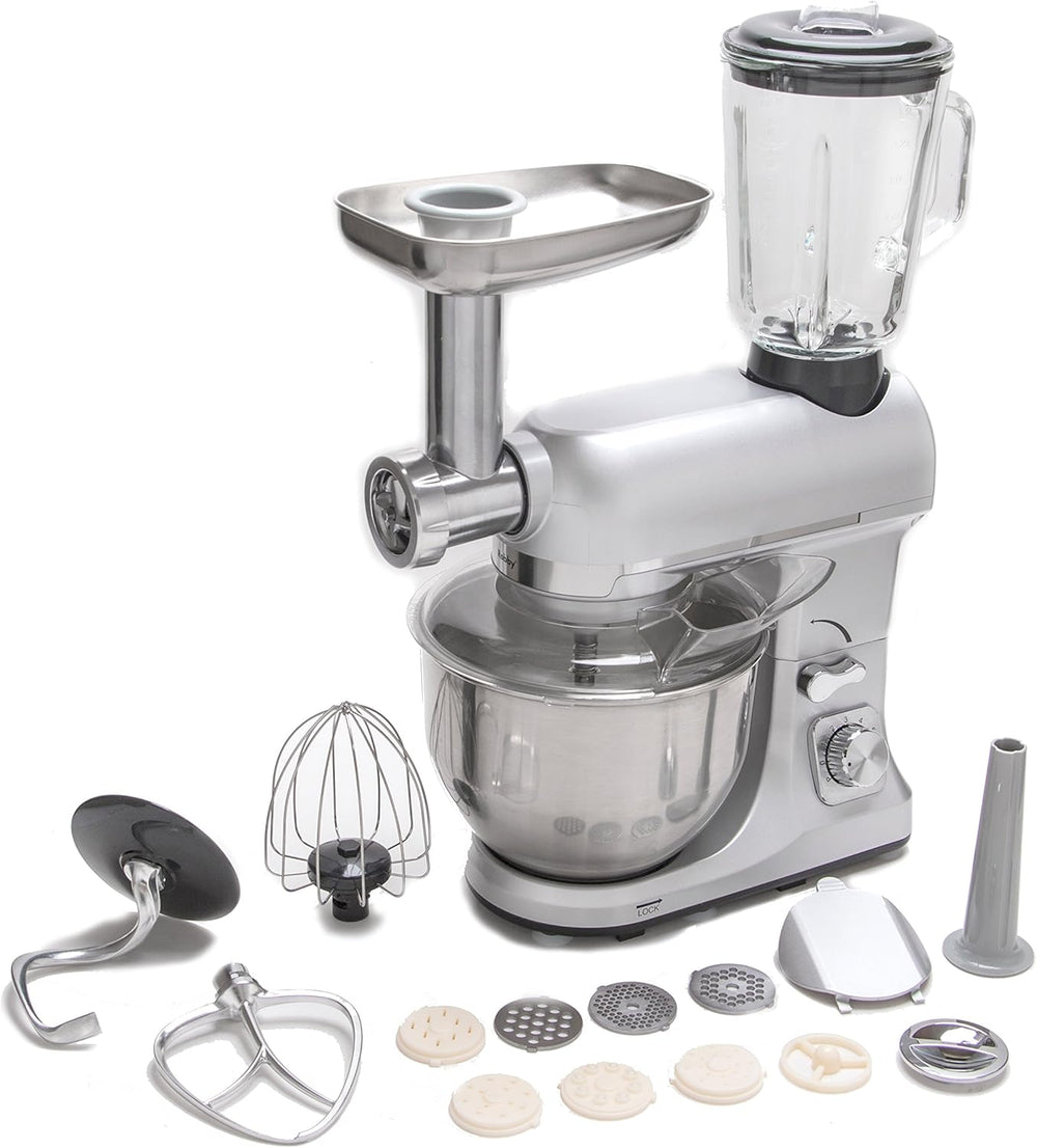 Robot Multifonctions 5l 1000w Noir Avec Hachoir Et Blender 1,5l En Verre - ROBIMIX NOIR