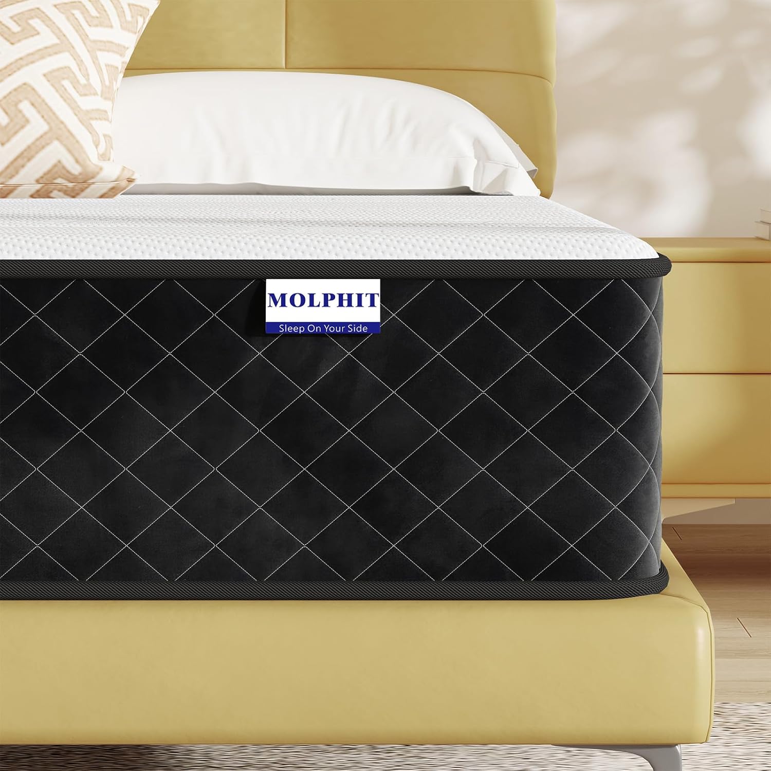 MOLPHIT Oeko-TEX Certified Mattress 90 x 190 cm, Thickness 25 cm, Independent Pocket Sprung Mattress, Adult and Children's Bed Mattress, Single Mattress, Perfect Support, Durable and Quiet