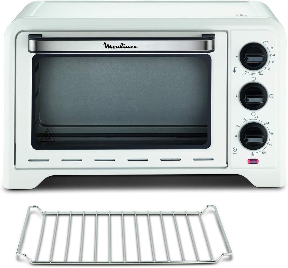 Moulinex Four électrique 39 L, 7 modes de cuisson, Chaleur tournante, Thermostat réglable jusqu’à 240° C, Tournebroche, Minuteur 120 min, Grille réversible, Optimo noir OX485810