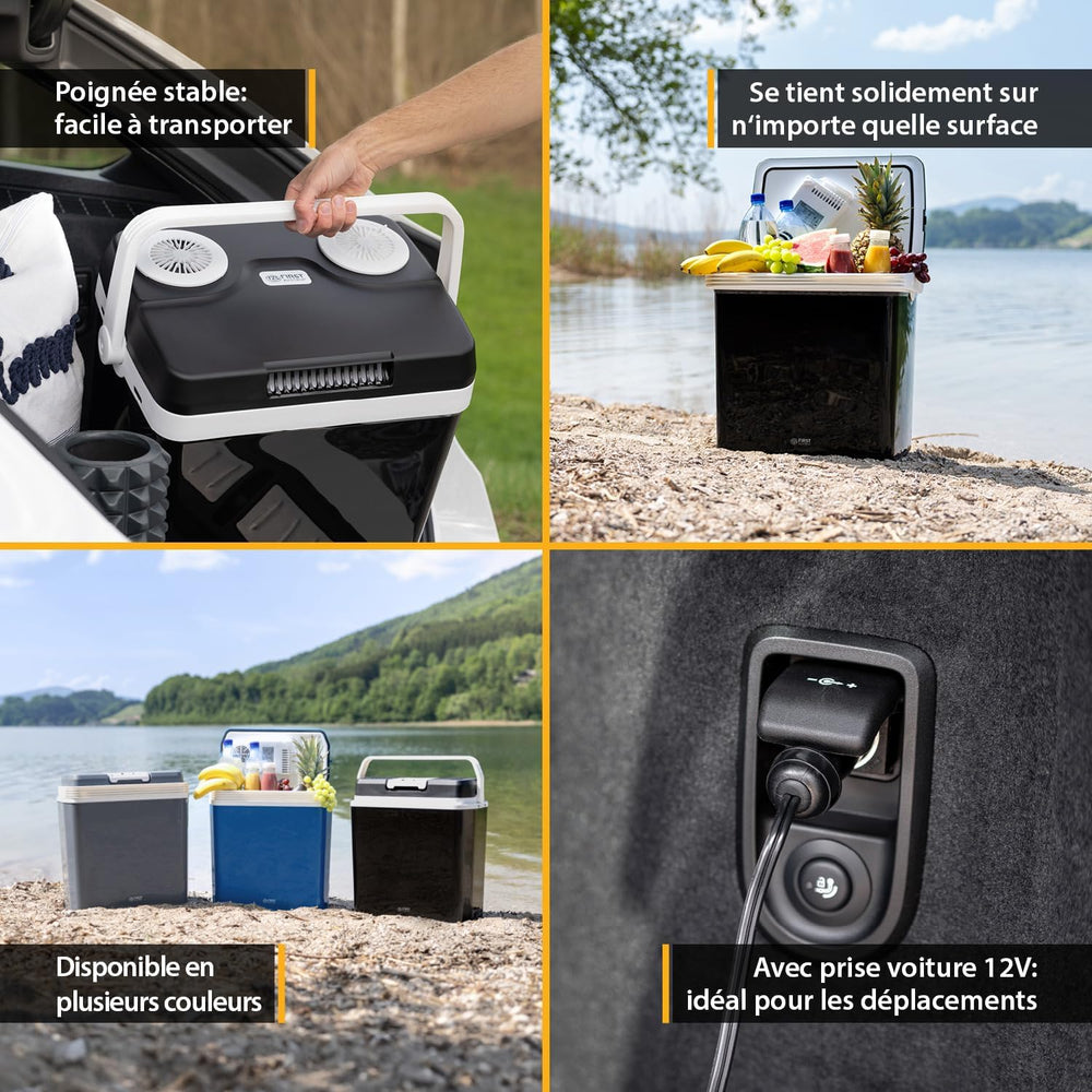 TZS First Austria 32L Portable Electric Cool Box Mini Fridge 12V 230V Car Camping Cooler Box Thermoelectric Cooler Box