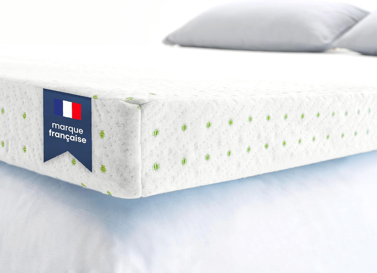 ViscoSoft - Surmatelas 160 x 200 Mémo, Surmatelas 160 x 200 memoire de Forme 5cm avec Aération Optimale et Mousse Haute Densité 50kg/m³, Housse Bambou Lavable, Surmatelas 160x200 Confort Moelleux
