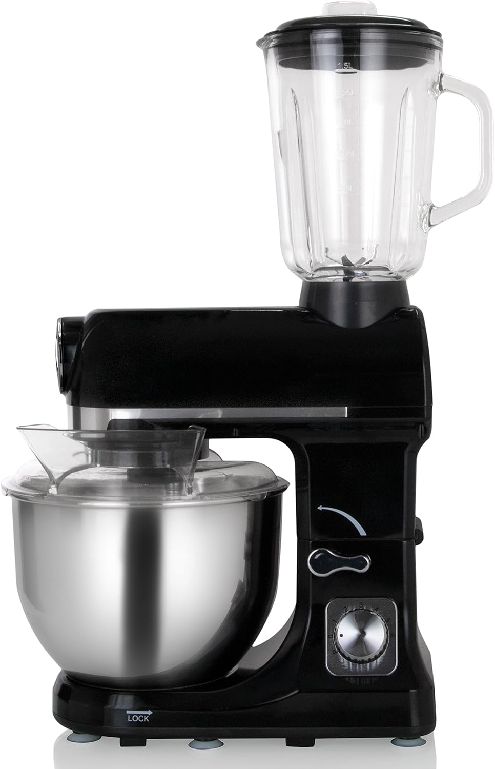 Robot Multifonctions 5l 1000w Noir Avec Hachoir Et Blender 1,5l En Verre - ROBIMIX NOIR