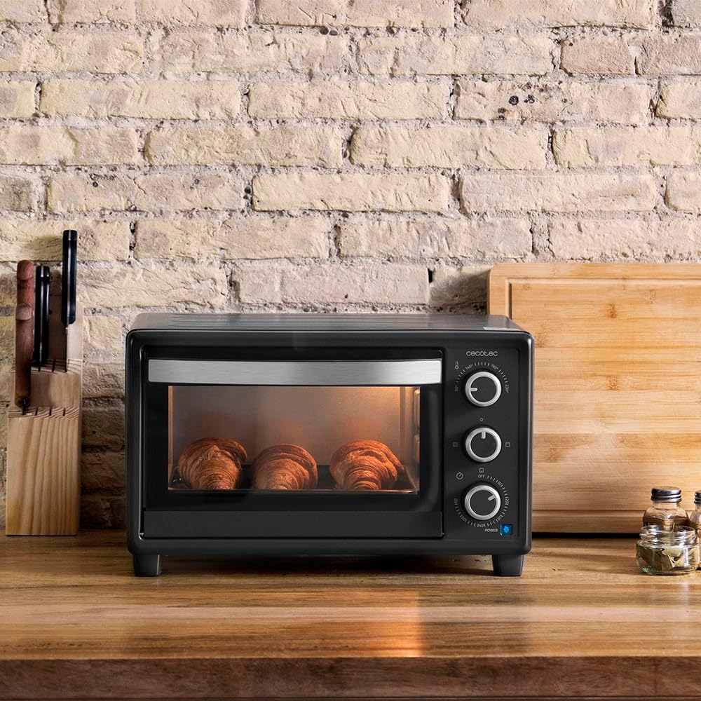 Cecotec Bake&Toast 4600 Black Gyro Countertop Oven, 46 L, 2000 W, 12 Combinable Heating Functions, Includes Rotating Spindle, Crumb Catcher Tray.