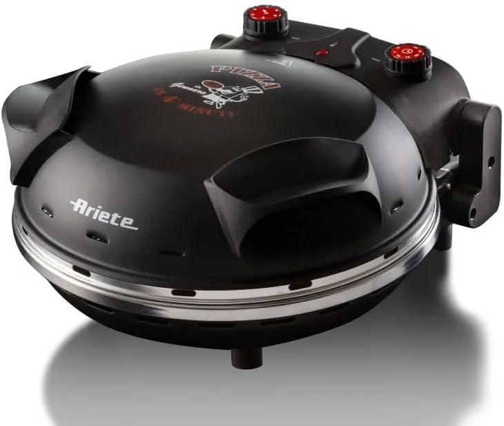 Ariete Pizza Oven 918, Pizza 4 Minutes, 5 Cooking Levels, Refractory Plate for Heating, Wooden Blades Included, Maximum Temperature 400°C, 1200W, White
