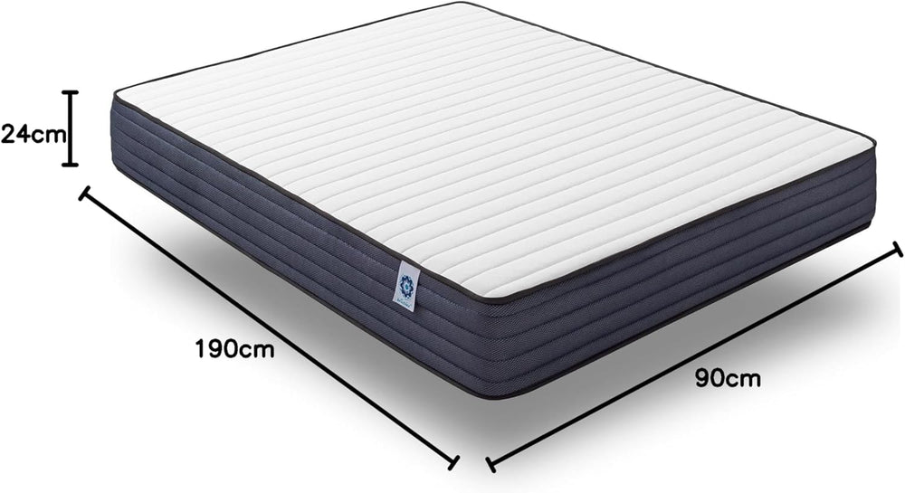 NATURALEX - Matelas PerfectSleep 180x200 - Épais 30 cm - Soutien Mousse à mémoire de Forme - Accueil Blue Latex - Confort Ferme - Respirant - 7 Zones - Réversible - Haute Densité - Fabriqué en Europe