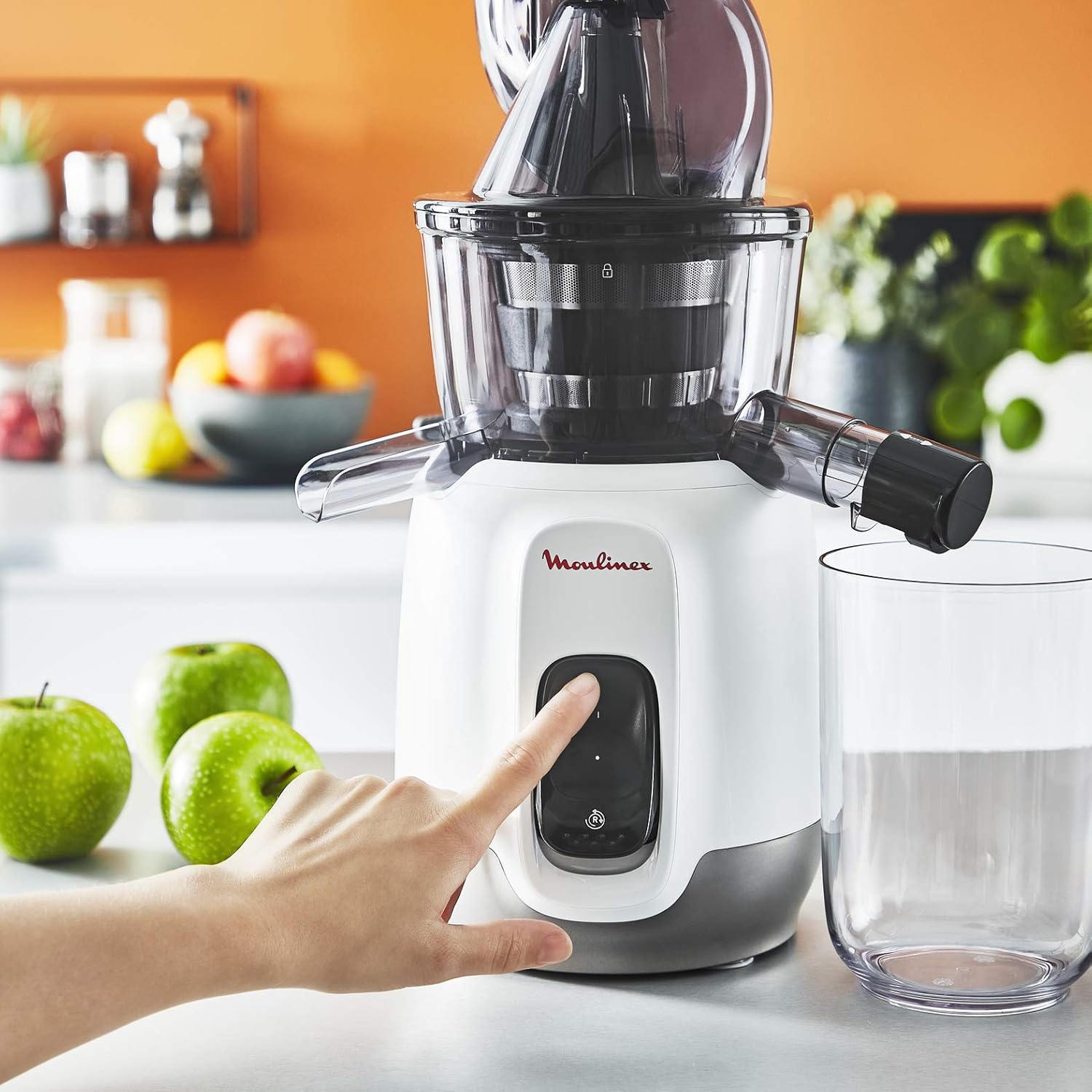 Moulinex Juice & Clean ZU420E10 Fruit and Vegetable Juice Extractor, Vitamin Juice, Press, 150 W, 42 to 83 RPM, Fresh Fruit Juice, Jam, Grout, Sorbet, Automatic Cleaning