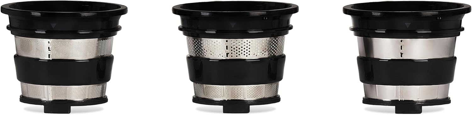 Extracteur de Jus de Fruits et Légumes vertical GSX24 H.Koenig Centrifugeuse Vitamin + sans BPA - 82 mm Large Bouche - 3 tamis pour jus fin ou épais et sorbet - Pression douce - 50 tours 400 W
