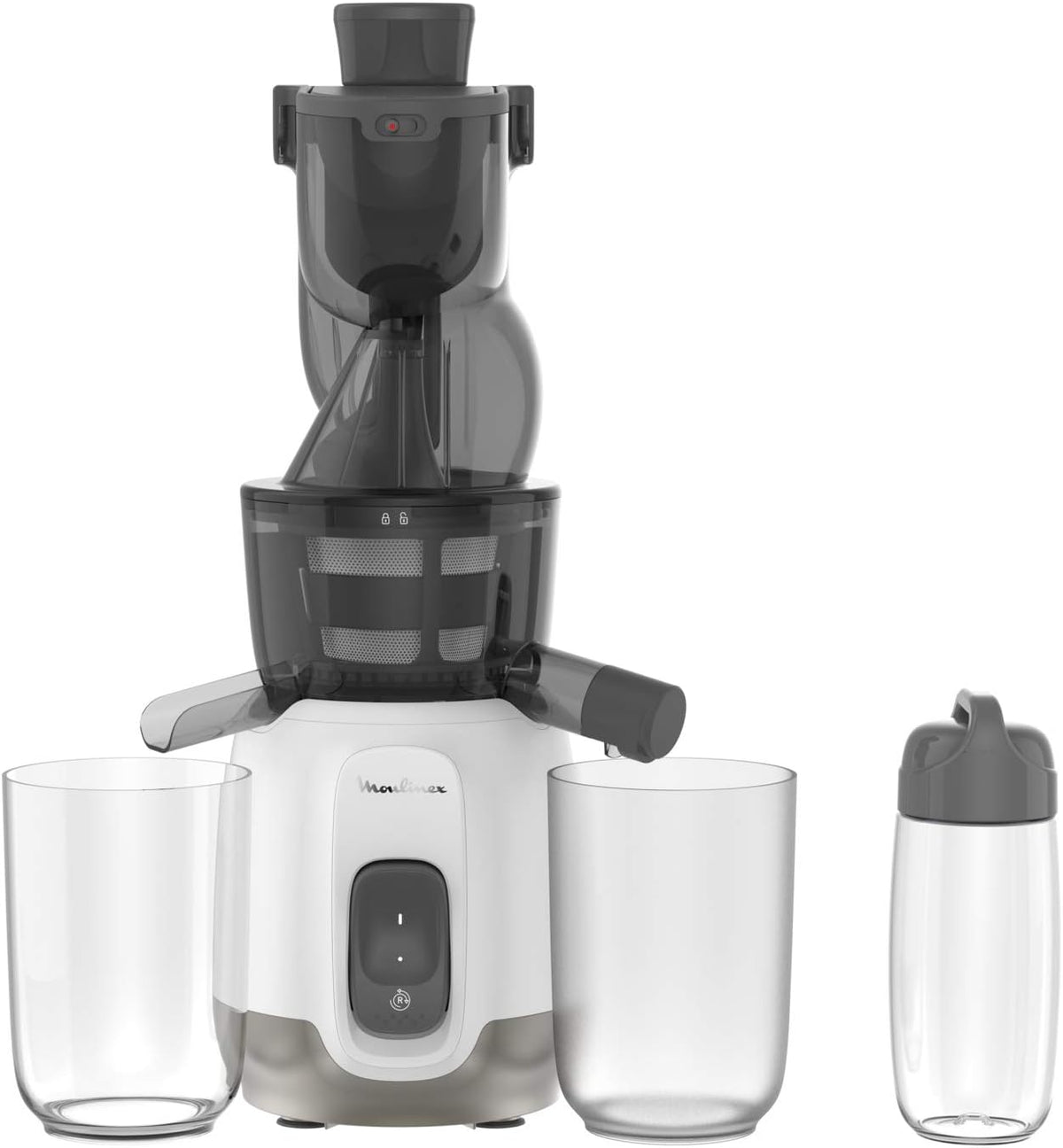 Moulinex Juice & Clean ZU420E10 Fruit and Vegetable Juice Extractor, Vitamin Juice, Press, 150 W, 42 to 83 RPM, Fresh Fruit Juice, Jam, Grout, Sorbet, Automatic Cleaning