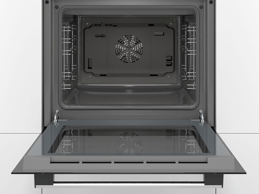 Bosch HBF133BR0 Série 2 - Four encastrable - 60 x 60 cm - Accessoire de nettoyage EcoClean Direct - Cuisson Air chaud 3D sur 3 niveaux en même temps - Écran LED - Chauffage rapide - Sécurité enfant