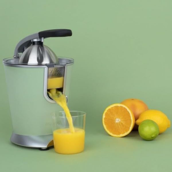 H.Koenig AGR80 160W Professional Electric Citrus Juicer Stainless Steel Lever and Filter Drip Free BPA Free Dishwasher Safe Parts