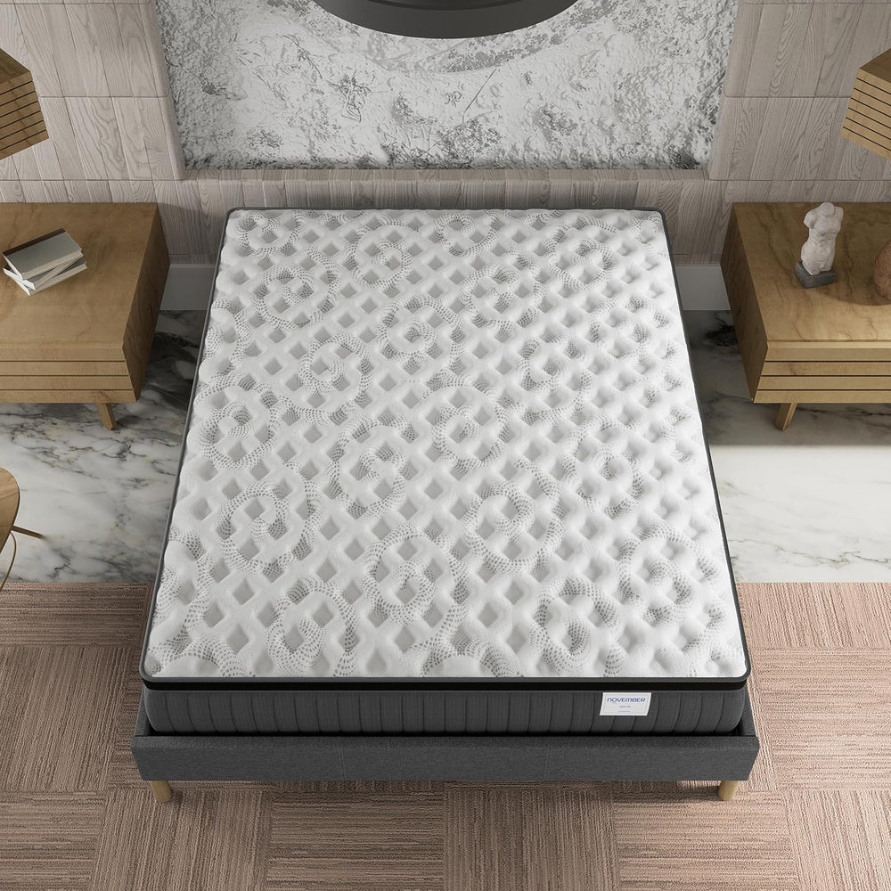 November Elekctra Mattress 120 x 190 cm Hybrid: Pocket Springs+Memory Foam Thickness 30 cm Perfect Tonic Support & Sleeping Independence Sanitized Label (Anti-Bacterial/Dust Mite)