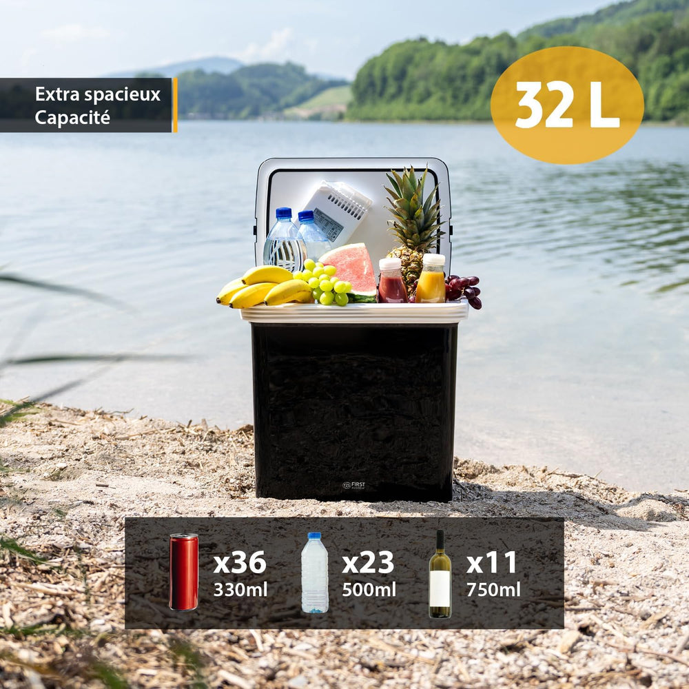 TZS First Austria 32L Portable Electric Cool Box Mini Fridge 12V 230V Car Camping Cooler Box Thermoelectric Cooler Box