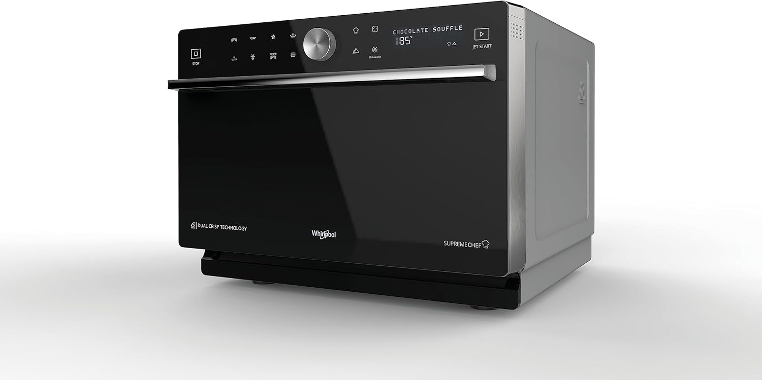 Whirlpool MWSC 9133 SB Supreme Chef Combination Microwave with Grill + Steam, 33 Litres, Technology 6th Sense, Turntable