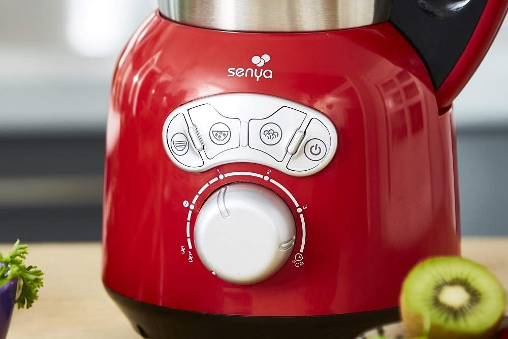 Senya SYCP-HB008R Cook & Ice V3 Red Stainless Steel Heated Blender, Soup Blender/Milled Soup, Steaming, Crushed Ice Smoothies, 1, 5L, 1400W, SYCP-HB008R