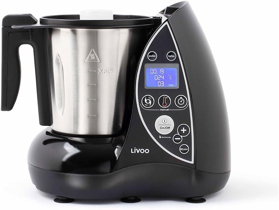 Livoo - Robot culinaire chauffant DOP142G - 12 fonctions, 3L, 12 niveaux de puissance, minuterie 60 min, 20°C à 120°C