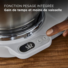 Kenwood Titanium Chef Baker KVC65.001WH, Pastry Robot with Integrated Scales, Including 3-Piece Pastry Set, Spatula & Splash Protection, 1200 W, White