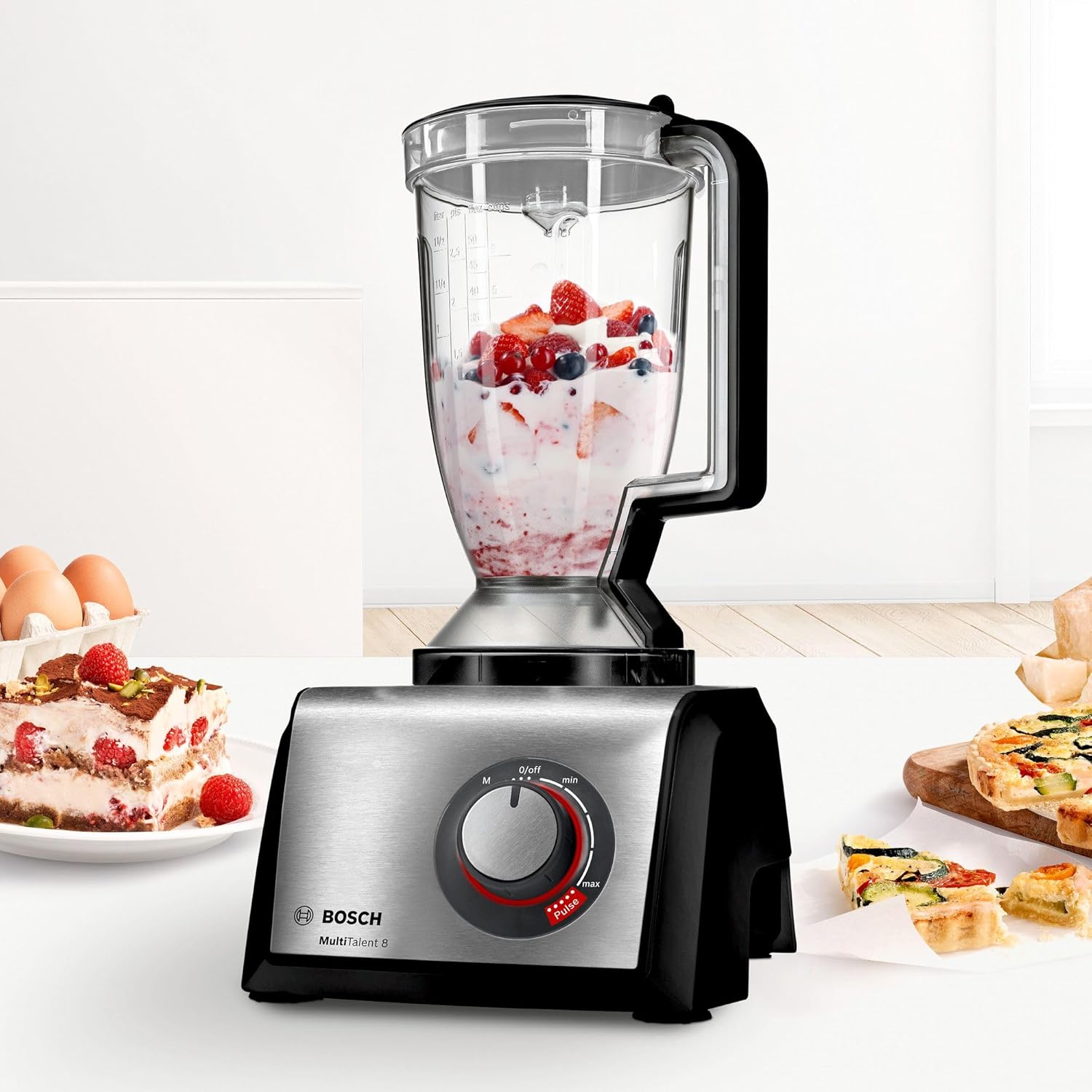 Bosch MultiTalent 8 MC812M844 – Robot de cuisine polyvalent avec plus de 50 fonctions – 1250 W – Grande capacité de 3,9 L – Couleur : Noir