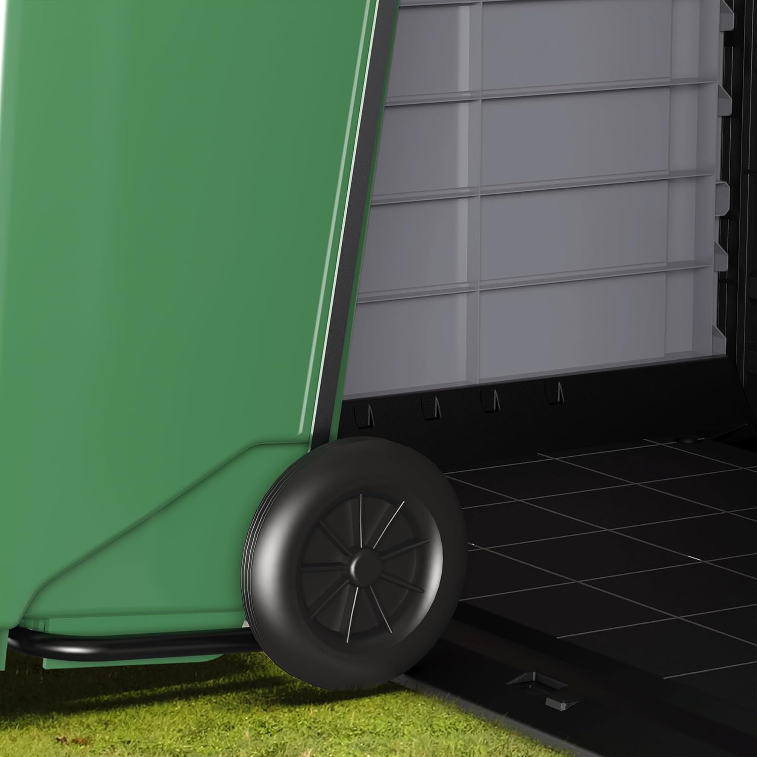 Duramax StoreAway 1200L Plastic Garden Shed/ Flat Lid, Outdoor Storage Shed, Wheelie Bin Hideaways, Wheelie bin box, Durable Construction, Ideal for Bikes, BBQs & 2x 240L Bins, 145x85x125 cm, Brown