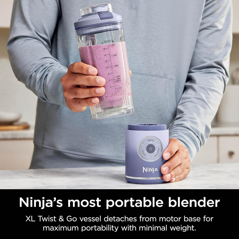 Ninja Blast Max, Portable Blender + Twist & Go, Personal Smoothie, Blend, Ice Crush, 3 Programs, Cordless, 22 oz removable Vessel, Dishwasher Safe, Leakproof, Navy, BC251NV