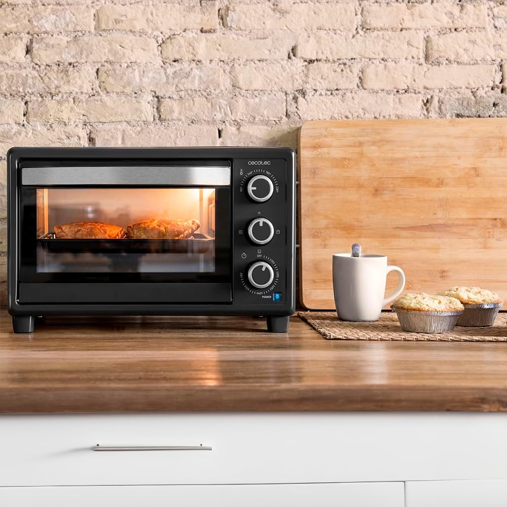 Cecotec Bake&Toast 4600 Black Gyro Countertop Oven, 46 L, 2000 W, 12 Combinable Heating Functions, Includes Rotating Spindle, Crumb Catcher Tray.