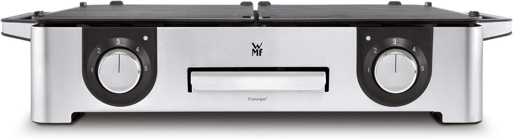 WMF Master-Grill électrique, 2400W, Grande surface 28x50cm, Revêtement antiadhésif, Plaques amovibles compatibles lave-vaisselle, Inox 18/10 Cromargan, Lono 0415280011