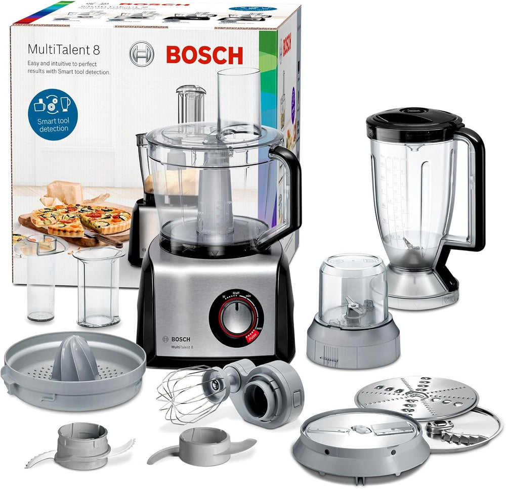 Bosch MultiTalent 8 MC812M844 – Robot de cuisine polyvalent avec plus de 50 fonctions – 1250 W – Grande capacité de 3,9 L – Couleur : Noir