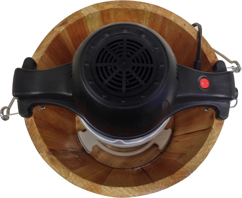 Elite Gourmet EIM916 Sorbetière électrique vintage en bois des Appalaches, 5,7 L, avec manivelle moulée sous pression, préparation de crème glacée avec sel gemme en quelques minutes, pin