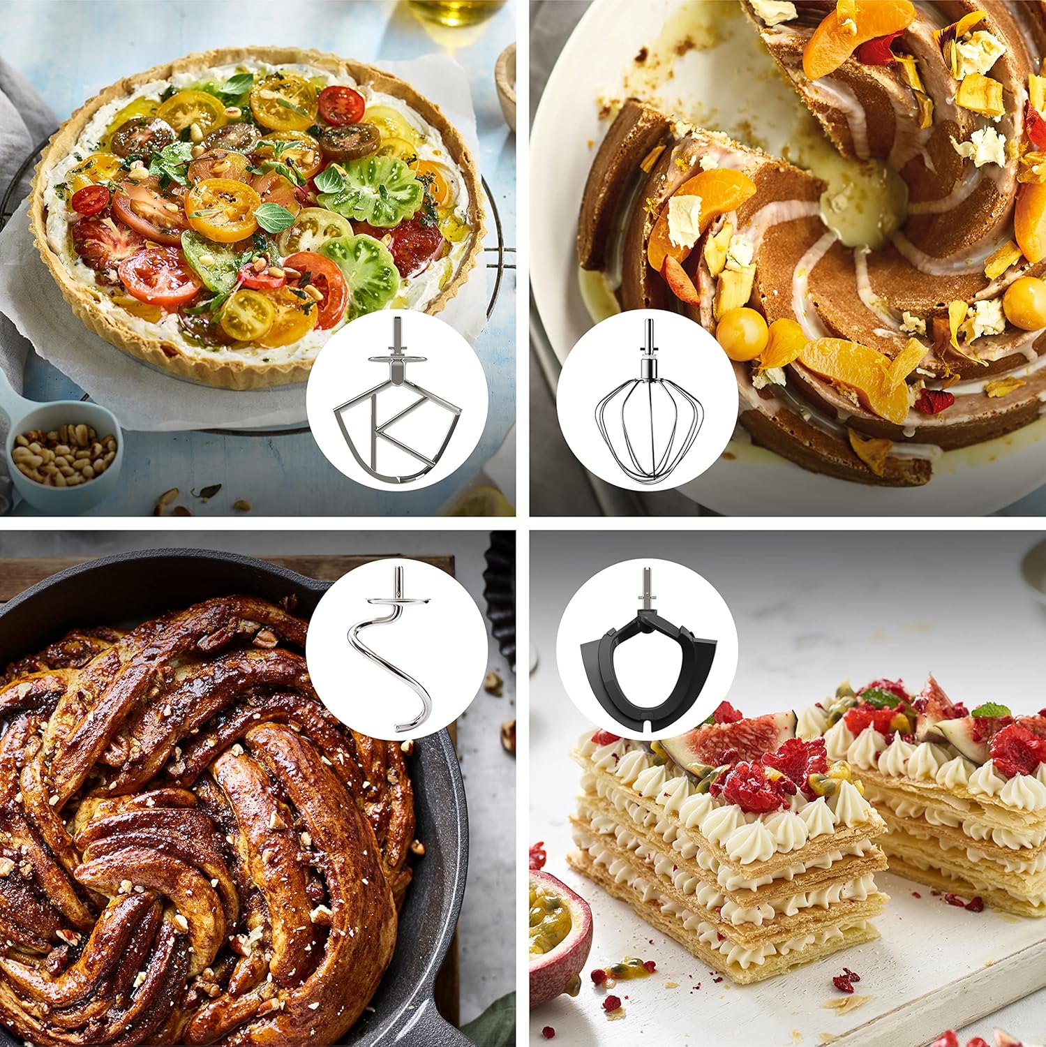 Kenwood Titanium Chef Baker KVC65.001WH, Pastry Robot with Integrated Scales, Including 3-Piece Pastry Set, Spatula & Splash Protection, 1200 W, White