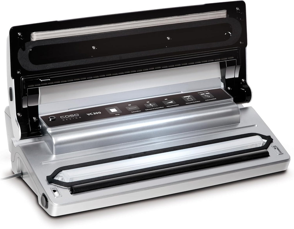 CASO VC300 Vacuum Sealer 8x Longer Freshness, Double Welding, Adjustable Vacuum Thickness, with Film Box, Cutter, 2 Rolls of Professional Film, Flexible